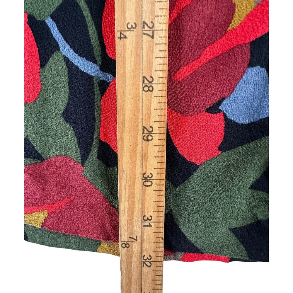 Zara Trafaluc Collection Floral Red Black Green Shirt Dress Button Down XS - Picture 6 of 14